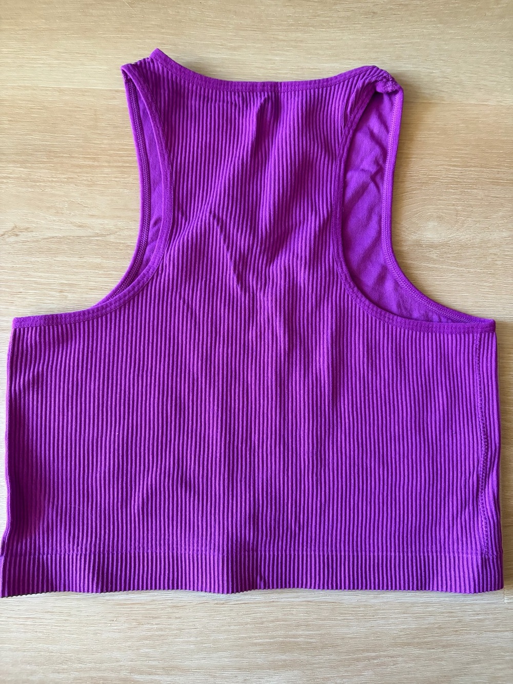 Garage Bright Purple Ribbed Racer Crop Tank Top Size M - Picture 4 of 5